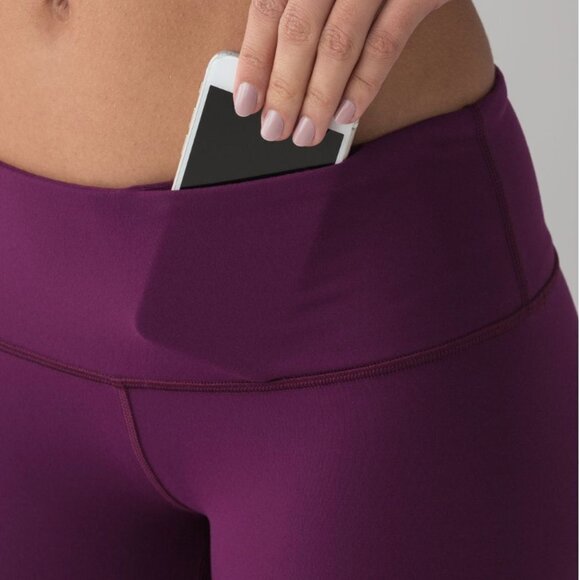 Lululemon Wunder Under Low-Rise Magenta Tights - Picture 2 of 13
